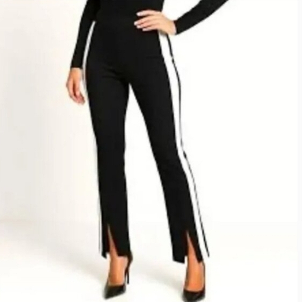 Athleta Interstellar Tight Black White Colorblock Pants Size 8